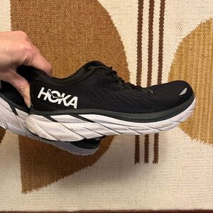 Hoka womens black white shoes size 8